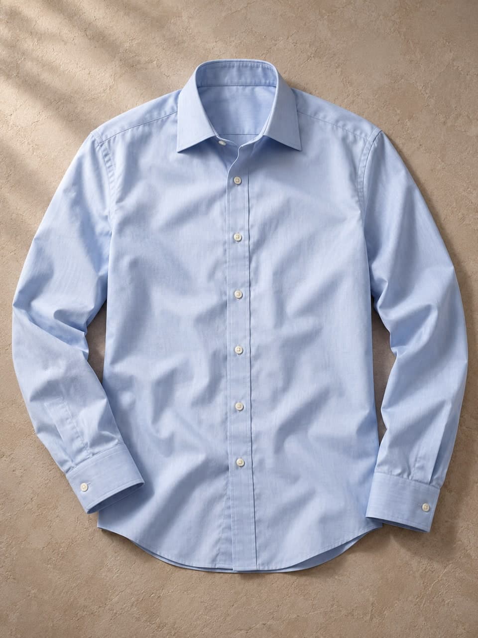 Executive Shirt — Light Blue — fabric and stitching detail